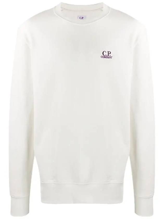 Men's Embroidered Logo Sweatshirt White - CP COMPANY - BALAAN 2