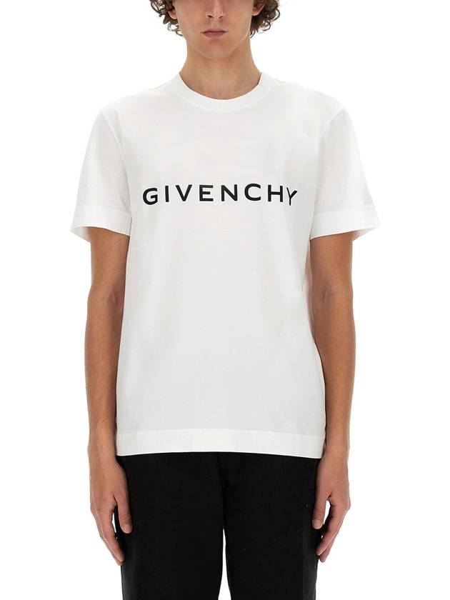 Archetype Logo Print Slim Fit Cotton Short Sleeve T-Shirt White - GIVENCHY - BALAAN 2