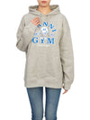 Gym GYM Logo Oversized Hooded Top Gray - GANNI - BALAAN.