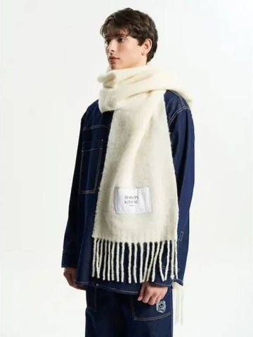 Men s alpaca plain scarf muffler milk domestic product - MAISON KITSUNE - BALAAN 1