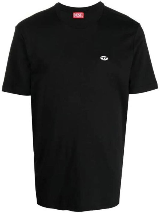 T Just Doval PJ Oval D Patch Short Sleeve T Shirt Black - DIESEL - BALAAN 1