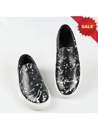 Men's Painted Pattern SlipOns Black IMSL - LANVIN - BALAAN 1