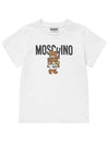 HVM04K LAA01 10063 Teddy bear logo print junior kids short sleeve t shirt - MOSCHINO - BALAAN 3