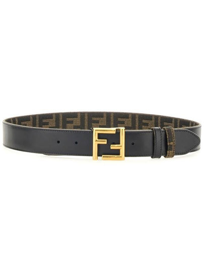 FF Fabric Reversible Leather Belt Black - FENDI - BALAAN 2