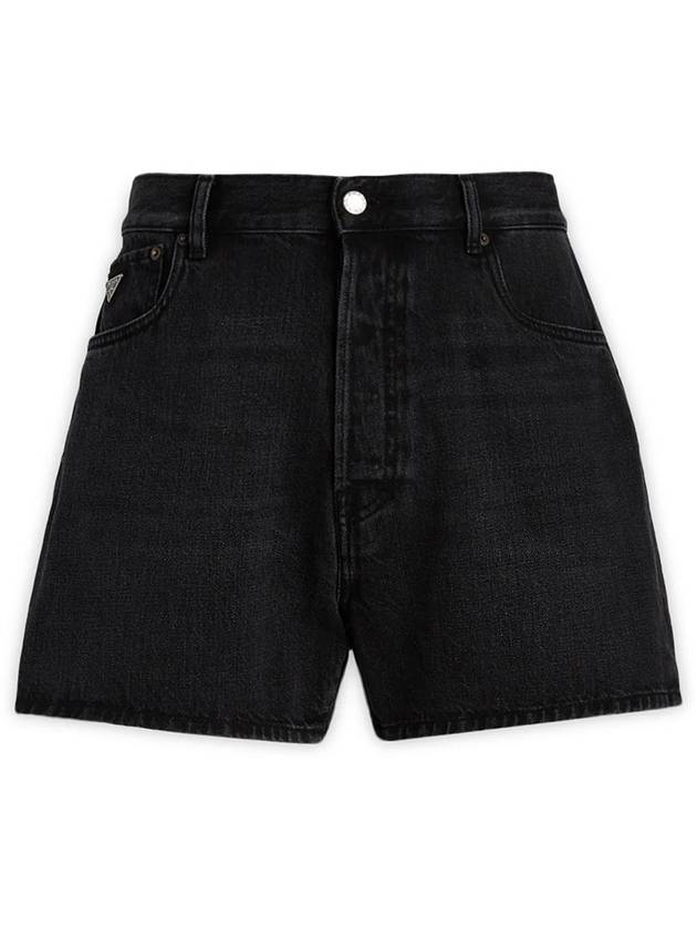 Men's Bermuda Wash Denim Shorts Black - PRADA - BALAAN 3