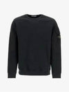 Brushed Organic Cotton Fleece Sweatshirt Black - STONE ISLAND - BALAAN 3