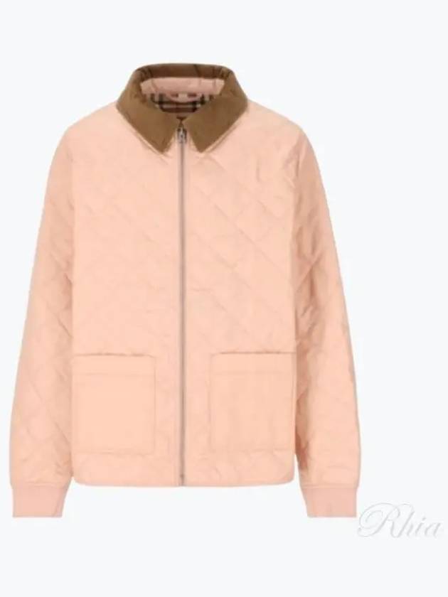 Kids Corduroy Collar Quilted Jacket Coral Rose - BURBERRY - BALAAN 2