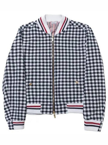 Gingham check cotton blouson jacket - THOM BROWNE - BALAAN 1