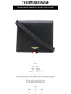 Pebble Calfskin Leather Card Holder With Strap Black - THOM BROWNE - BALAAN 3