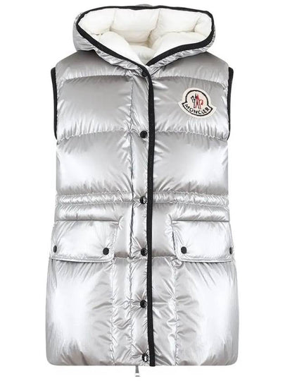 Hera Logo Down Padded Vest Silver - MONCLER - BALAAN 2