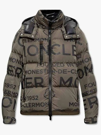 Tarantaise arm logo patch lettering pattern short down jacket khaki men s padding 1A00211 596CD F89 - MONCLER - BALAAN 2