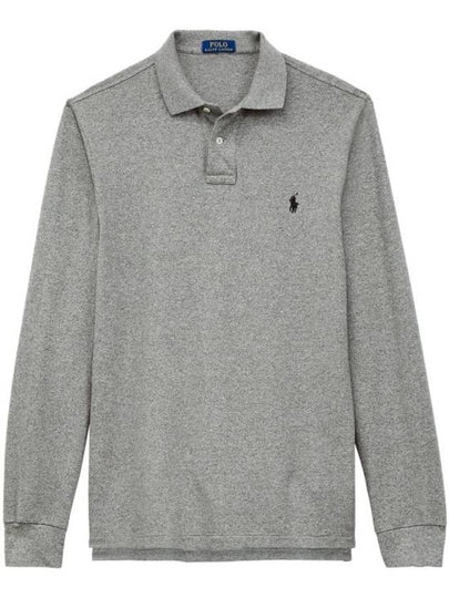 Embroidered Logo Slim Fit Polo Shirt Dark Grey - POLO RALPH LAUREN - BALAAN 2