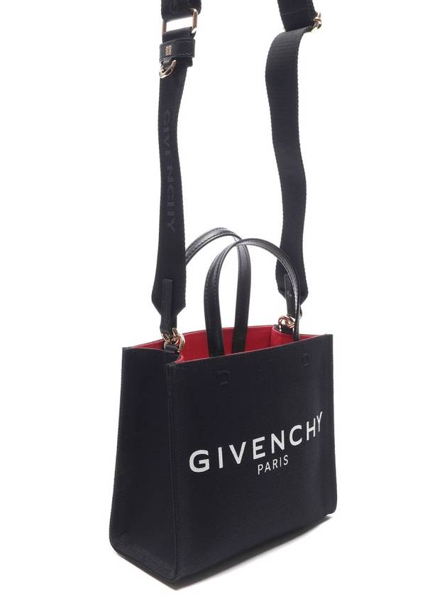 Mini G-Tote Shopping Bag In Canvas Black - GIVENCHY - BALAAN 4