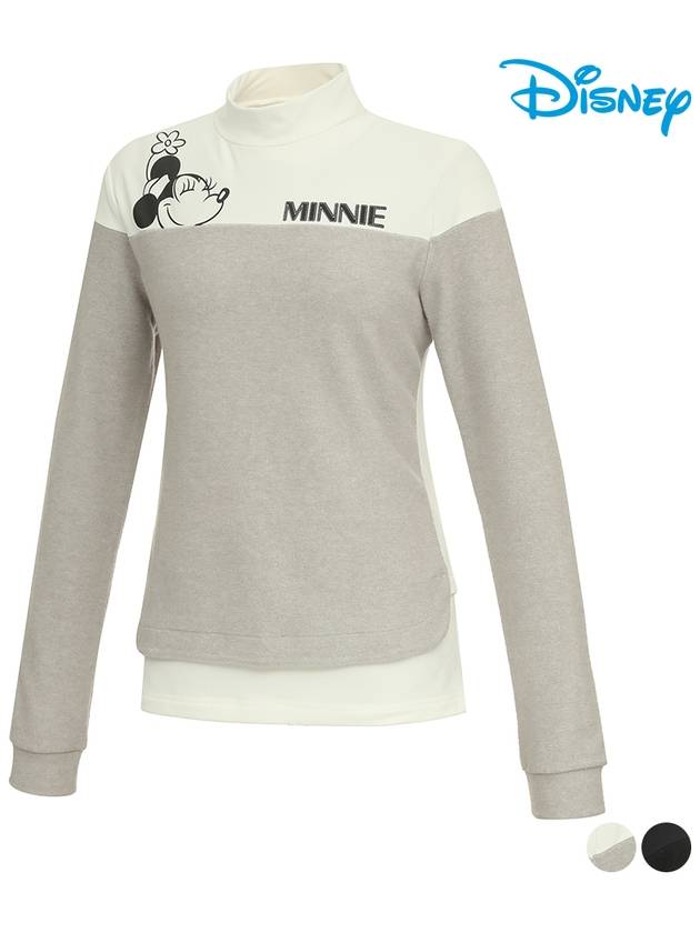 Women s Half Neck Brush Long Sleeve T Shirt DL3LTS014 - DISNEY GOLF - BALAAN 1