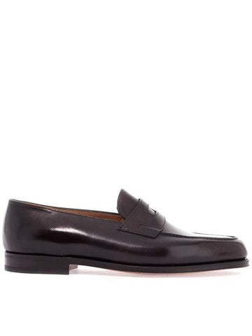 dark brown leather oxford shoes with tapered design - JOHN LOBB - BALAAN 1