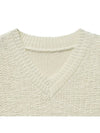 Textured Layered V-Neck Vest Ivory - NOIRER - BALAAN 5