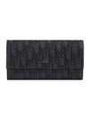 Oblique Flap Jacquard Long Wallet Black - DIOR - BALAAN 1