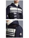 Logo Cotton Zip Up Hoodie Navy - MONCLER - BALAAN 6