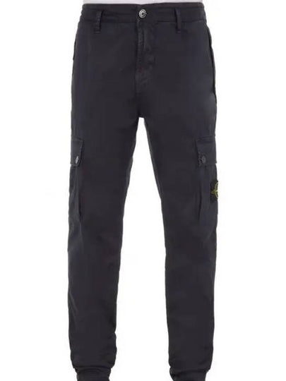 Garment Dyed Old Effect Stretch Broken Twill Cotton Cargo Pants Navy - STONE ISLAND - BALAAN 2