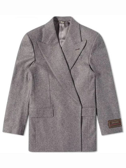 Wool Cashmere Formal Jacket Light Grey - GUCCI - BALAAN 2