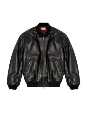 L KHAN leather bomber - DIESEL - BALAAN 1