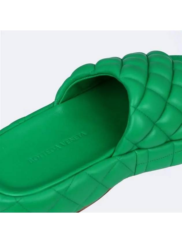 Quilted Padded Slippers Green - BOTTEGA VENETA - BALAAN.