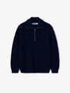 Half zip-up rib knit topnavy - BLONDNINE - BALAAN 2