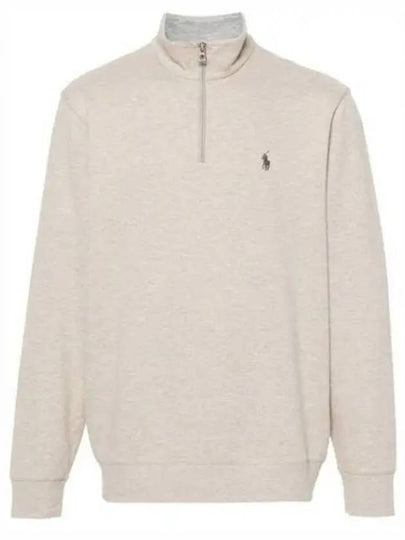 Pony Logo Half Zip Sweatshirt Oatmeal - POLO RALPH LAUREN - BALAAN 2