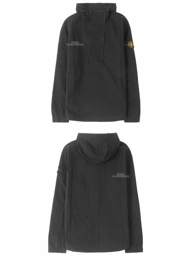 Wappen Patch Half Zip Up Hoodie Black - STONE ISLAND - BALAAN 5