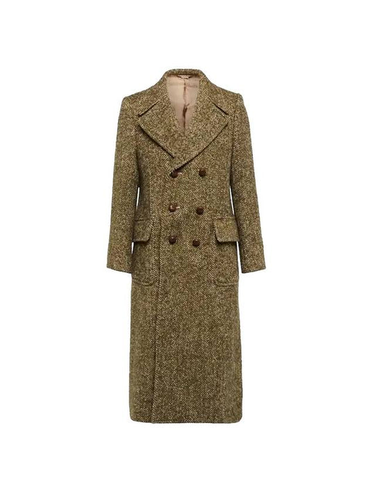 Bernal Herringbone Wool Single Coat Green - GUCCI - BALAAN 1