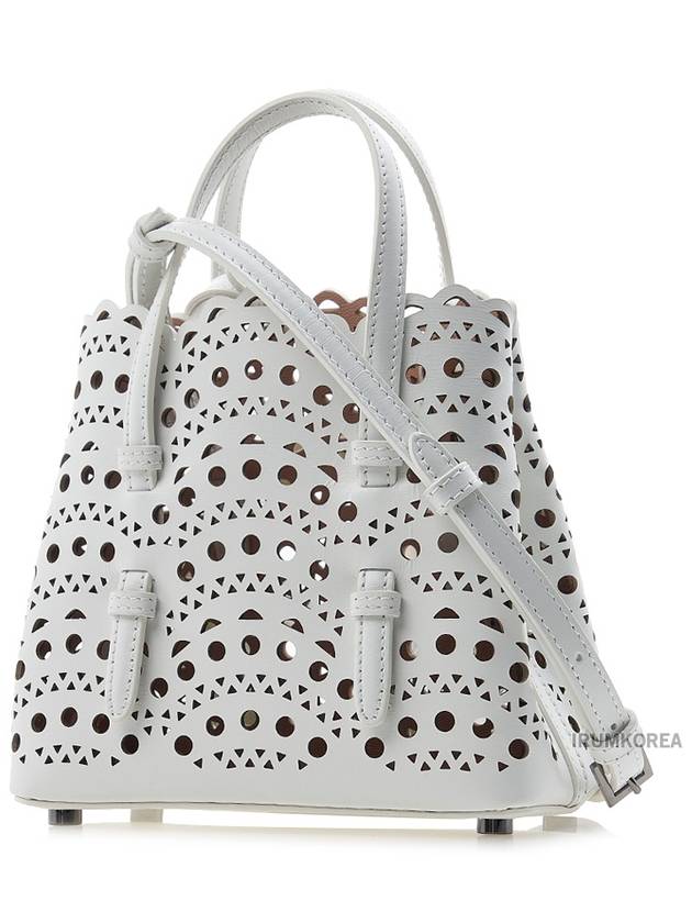 Mina 16 Vienne Wave Lux Calfskin Tote Bag White - ALAIA - BALAAN 3