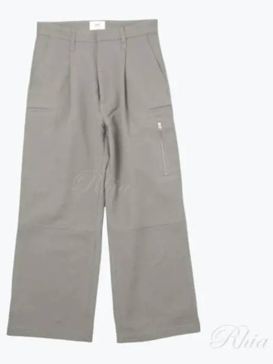 Virgin Wool Wide Pants Dove Grey - AMI - BALAAN 2