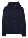 Snap Brushed Cotton Fleece Hoodie Navy - STONE ISLAND - BALAAN 2