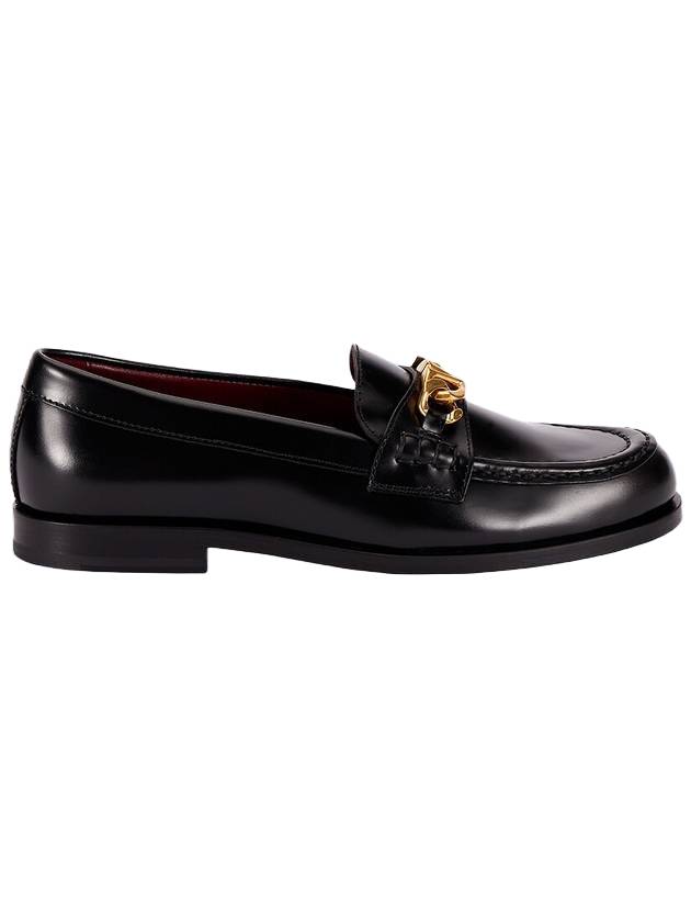 V Logo Signature Chain Loafers Black - VALENTINO - BALAAN 1