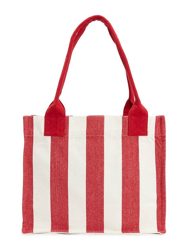 Large Easy Striped Tote Bag Red - GANNI - BALAAN 4