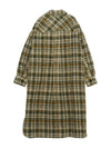 Fontizi Long Check Wool Single Coat Khaki Ecru - ISABEL MARANT - BALAAN 3