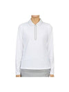 Women's Featherweight Zip Long Sleeve Polo Shirt White - G/FORE - BALAAN 4