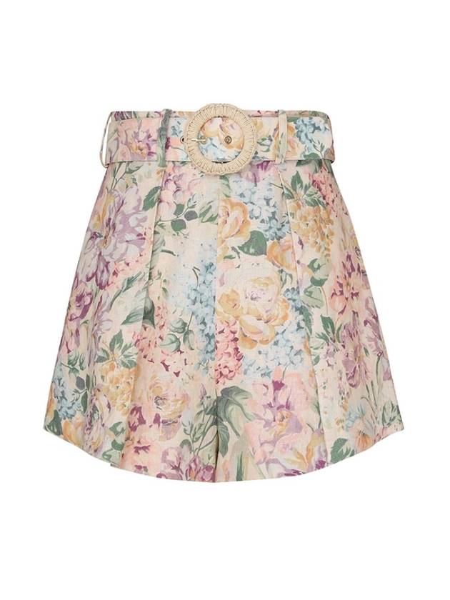 Halliday Tuck Floral Shorts - ZIMMERMANN - BALAAN 1