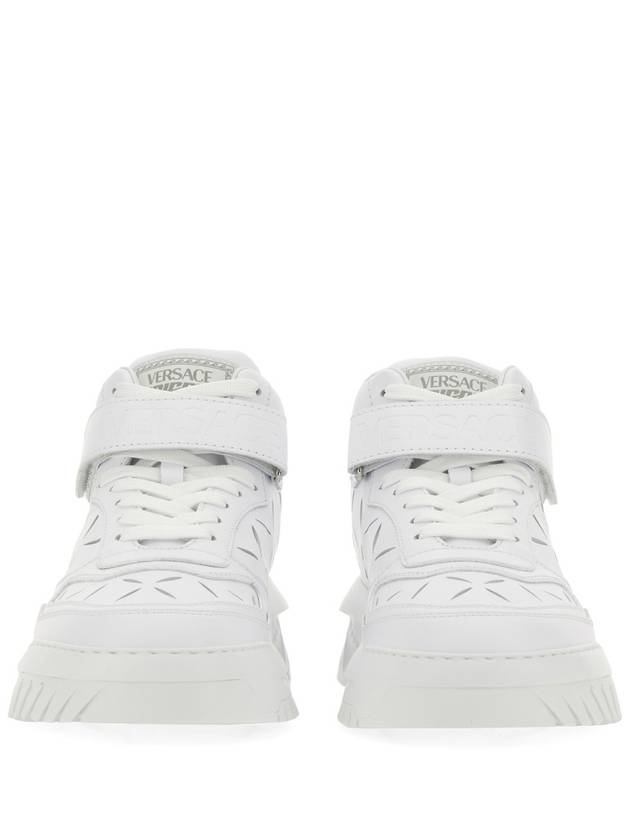 Men's Slashed Oddish High Top Sneakers White - VERSACE - BALAAN 4