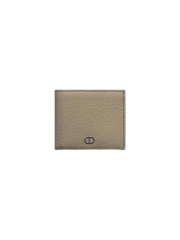 Grain Leather CD Icon Compact Half Wallet Beige - DIOR - BALAAN 1