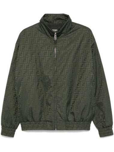 FF Nylon Bomber Jacket Green - FENDI - BALAAN 1