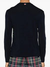 4 Bar Jersey Stretch Wool Knit Top Navy - THOM BROWNE - BALAAN 4