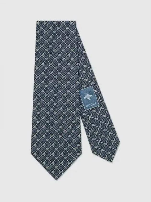 GG Rhombus Motif Silk Tie Blue - GUCCI - BALAAN 2