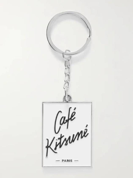 Cafe Kitsune Cafe Kitsune Logo Square Pendant Silver Tone Keyring - MAISON KITSUNE - BALAAN 2