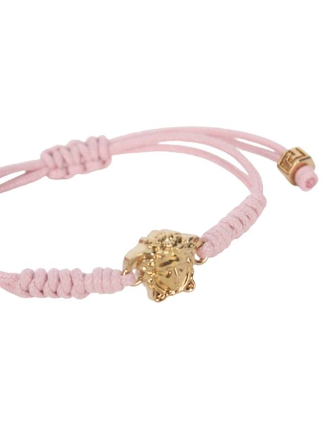 Gold Medusa Cotton Bracelet Pink - VERSACE - BALAAN 6