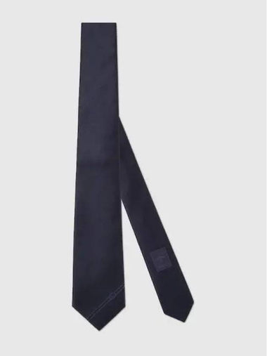 Interlocking G Silk Neck Tie Dark Blue - GUCCI - BALAAN 1