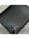 Triangular Logo Saffiano Half Wallet Black - PRADA - BALAAN 6