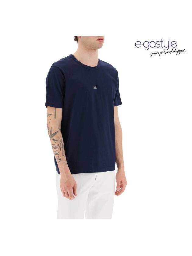 Logo Print Short Sleeve T-Shirt Navy - CP COMPANY - BALAAN 1