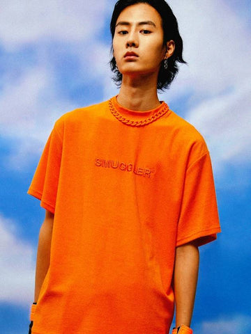 Detachable Chain Terry T Shirt Orange - C.O.M.E - BALAAN 1