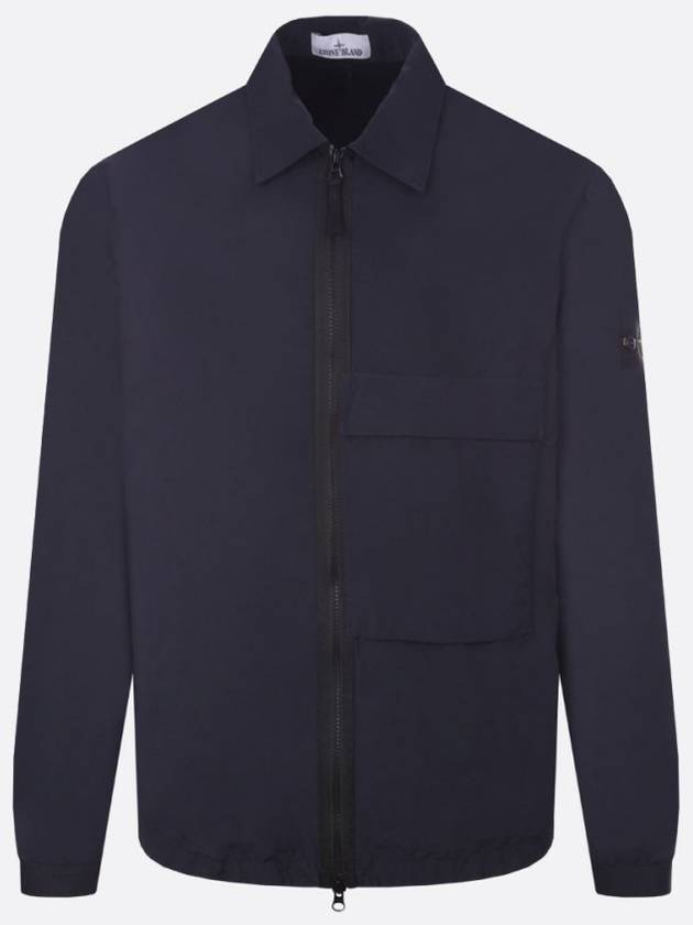 Naslan Garment Dyed Compass Patch Zip-up Jacket Navy - STONE ISLAND - BALAAN 4